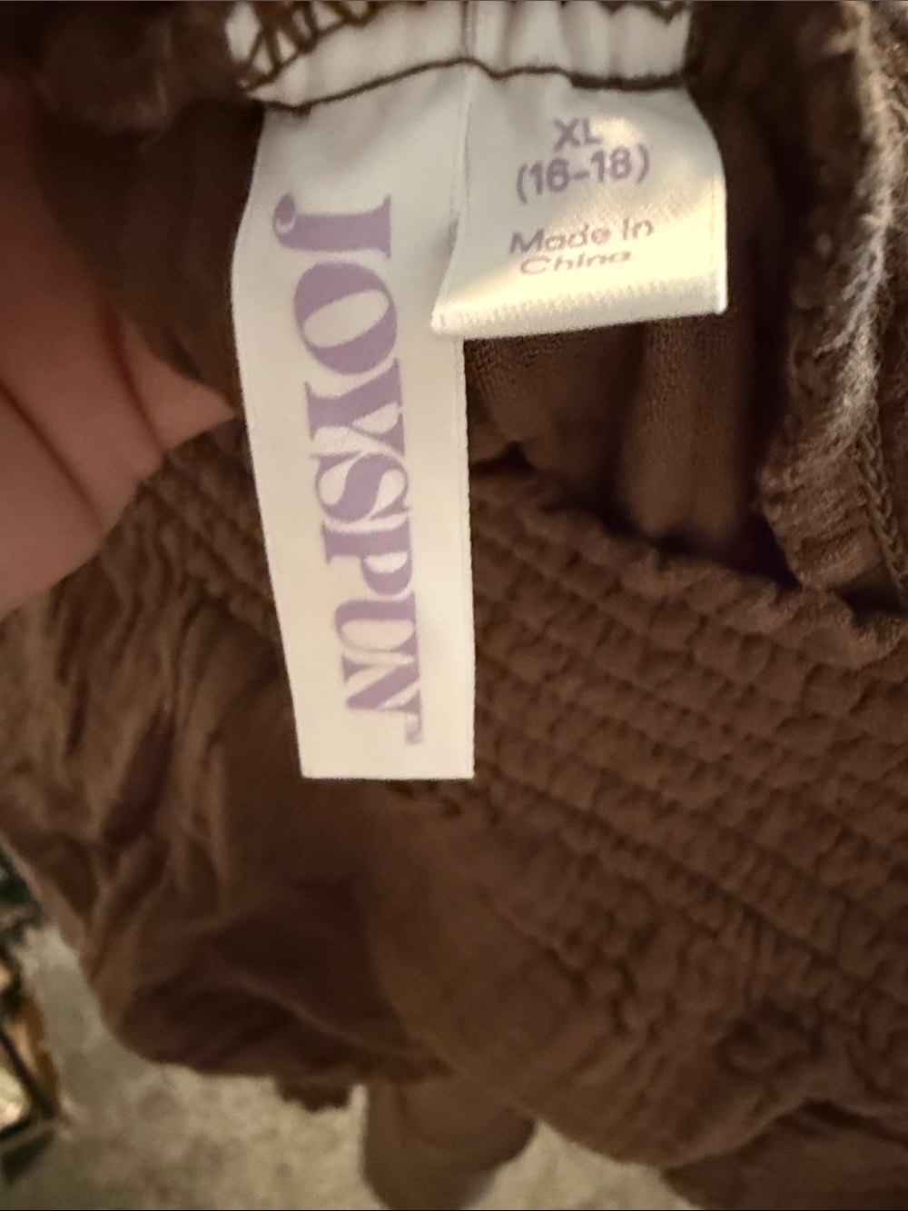 Women's Brown Textured wide leg Cotton Pant - Picture 5 of 6